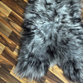 XL Island Schaffell grau schwarz geflammt 110x65 Krampus #8028