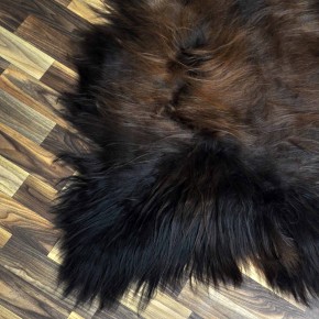 XXL ÖKO Island Schaffell schwarz braun geflammt 120x80 Feuer Kamin #8043
