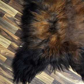 XXL ÖKO Island Schaffell schwarz braun geflammt 120x80 Feuer Kamin #8049