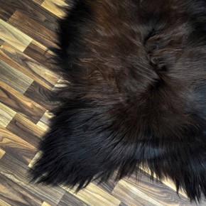 XXL ÖKO Island Schaffell schwarz braun geflammt 120x80 Feuer Kamin #8053