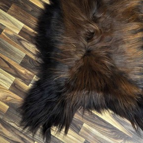 XXL ÖKO Island Schaffell schwarz braun geflammt 125x75 Feuer Kamin #8054