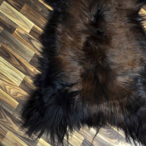 XXL ÖKO Island Schaffell schwarz braun geflammt 125x85 Feuer Kamin #8056