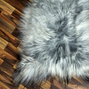 XXL ÖKO Island Schaffell grau schwarzbraun 125x80 Unikat #8061