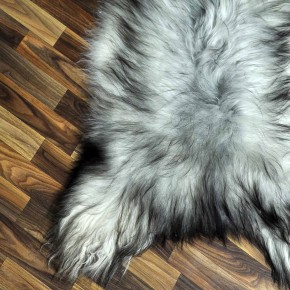 XXXL ÖKO Island Schaffell grau schwarzbraun 130x80 Krampus #8066