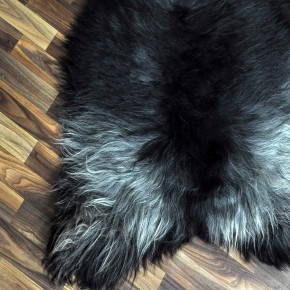 XXXL ÖKO Island Schaffell grau schwarzbraun 135x80 Unikat #8067