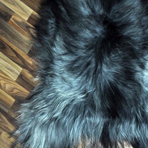 XXXL ÖKO Island Schaffell grau schwarzbraun 140x85 riesig #8071