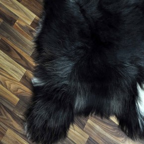 XXXL ÖKO Island Schaffell schwarzbraun weiß 135x80 Krampus #8074