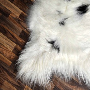 XXXL ÖKO Island Schaffell beige schwarzbraun 135x80 Krampus #8079