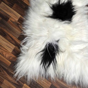 XXXL ÖKO Island Schaffell beige schwarzbraun 135x80 Krampus #8080