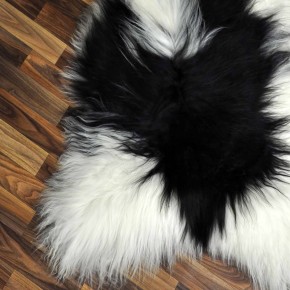 XXL ÖKO Island Schaffell beige schwarzbraun 125x85 Krampus #8081