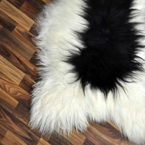 XXL ÖKO Island Schaffell beige schwarzbraun 120x80 Krampus #8084