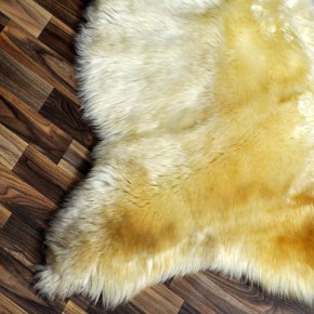 XXL ÖKO Schaffell Lammfell beige braun 125x80 Hundebett #8118
