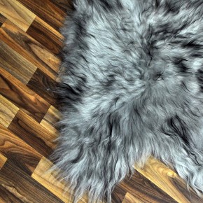 XL Island Schaffell grau schwarz geflammt 110x65 Krampus #8157