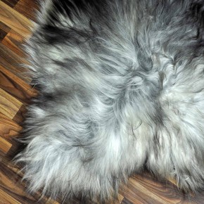 XXL ÖKO Island Schaffell grau schwarzbraun 125x85 Lammfell #8220