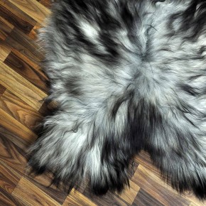 XXXL ÖKO Island Schaffell grau schwarzbraun 130x80 Lammfell #8223