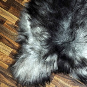 XXL ÖKO Island Schaffell grau schwarzbraun 125x80 Lammfell #8228