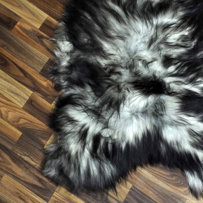 XXL ÖKO Island Schaffell grau schwarzbraun 120x75 Lammfell #8235