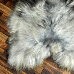 XXL ÖKO Island Schaffell grau schwarzbraun 120x85 Lammfell #8238