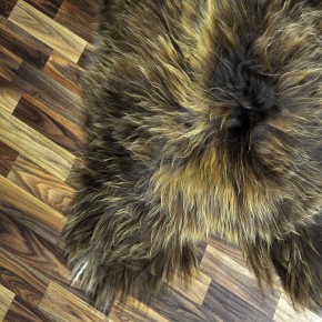 XXXL ÖKO Island Schaffell Lammfell rost braun weiß 130x80 #8320