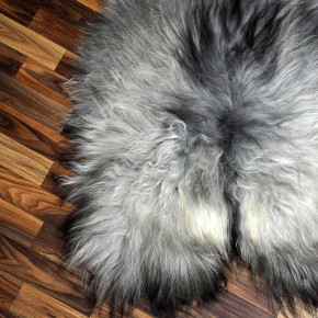 XXXL ÖKO Island Schaffell grau schwarzbraun 130x80 Lammfell #8336