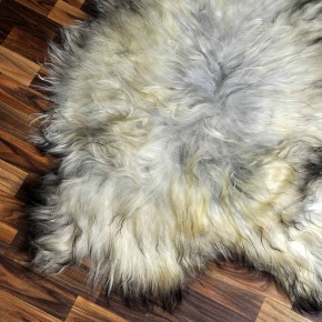 XXXL ÖKO Island Schaffell grau schwarzbraun 130x80 Lammfell #8337