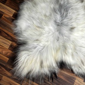 XXL ÖKO Island Schaffell grau beige schwarzbraun 125x80 Lamm #8344