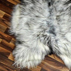 XL ÖKO Island Schaffell grau beige schwarzbraun 115x80 Lamm #8354