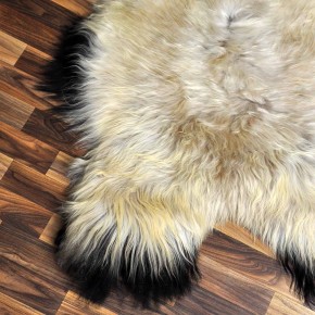 XXXL ÖKO Island Schaffell beige schwarzbraun 130x80 Lammfell #8364