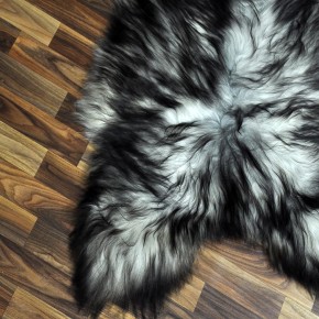 XL ÖKO Island Schaffell grau schwarzbraun 110x75 Lammfell #8384