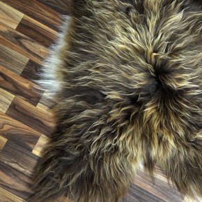 XXL ÖKO Island Schaffell Lammfell rost braun weiß 120x70 #8392