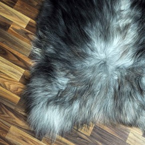 XXXL ÖKO Island Schaffell schwarzbraun grau 130x85 Lammfell #8453