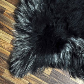 XXXL ÖKO Island Schaffell schwarzbraun weiß 130x85 Lammfell #8463