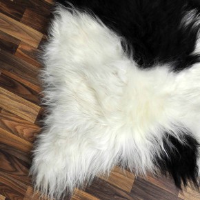 XXL ÖKO Island Schaffell beige schwarzbraun 125x85 Krampus #8468