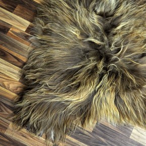 XXXL ÖKO Island Schaffell Lammfell rost braun weiß 135x80 Krampus #8483