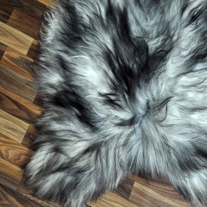 XXL ÖKO Island Schaffell grau schwarzbraun 120x80 #8631