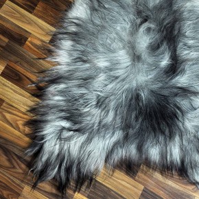 XXXL ÖKO Island Schaffell grau schwarzbraun 130x80 #8636