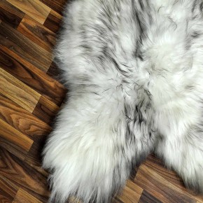 XXL ÖKO Island Schaffell weiß schwarzbraun geflammt 120x80 #8644