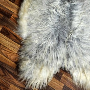 XXXL ÖKO Island Schaffell grau beige schwarzbraun 130x80 #8648