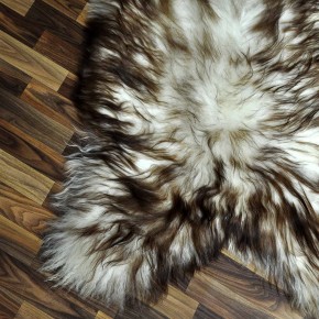 XXXL ÖKO Island Schaffell weiß braun geflammt 130x80 Krampus #8657