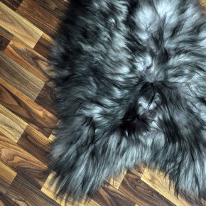 Island Schaffell grau schwarz geflammt 100x65 Krampus #8752