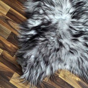 Island Schaffell grau schwarz geflammt 95x65 Krampus #8755