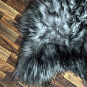 Island Schaffell grau schwarz geflammt 100x70 Krampus #8758