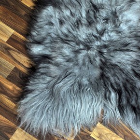 Island Schaffell grau schwarz geflammt 100x65 Krampus #8760