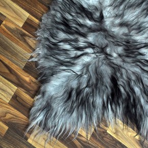 Island Schaffell grau schwarz geflammt 95x65 Krampus #8763