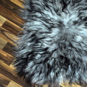 Island Schaffell grau schwarz geflammt 95x60 Krampus #8766