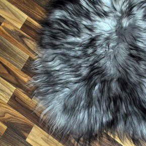 Island Schaffell grau schwarz geflammt 100x60 Krampus #8767