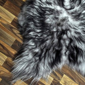 Island Schaffell grau schwarz geflammt 100x70 Krampus #8769