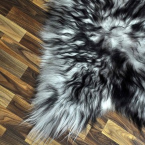 Island Schaffell grau schwarz geflammt 100x70 Krampus #8770