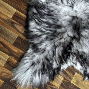 Island Schaffell grau schwarz geflammt 100x60 Krampus #8772