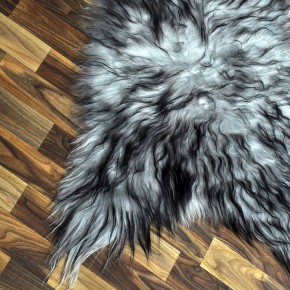 Island Schaffell grau schwarz geflammt 100x60 Krampus #8776